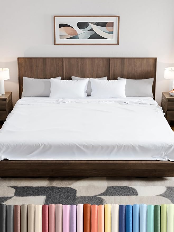 Texas King Sheets – 4 PC Luxury Texas King Bed Sheets 98x80 - Ultra-Soft Mattress Sheets – Flat & Fitted Sheet with 14” to 16” Deep Pocket - OEKO-TEX Premium-Quality Sheet and Pillowcase Set