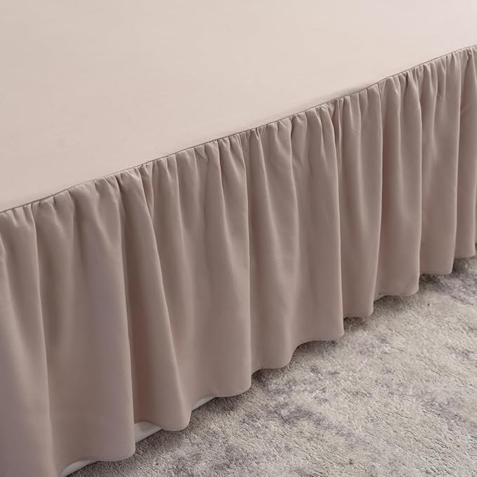 Bed Skirt Queen Size Ruffled Bed Skirt with Split Corners, Queen Bed Skirt 14 Inch Drop, TSUTOMI Queen Size Bed Skirt Khaki for Ruffled Bed Skirt with Split Corners, Bed Skirt Queen Size