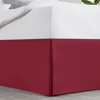 Nestl Red Heaven Bed Skirt King Size - King Bed Skirt 14 Inch Drop - Brushed Microfiber Bed Skirts - Hotel Quality Pleated Bed Skirt - Shrinkage & Fade Resistant