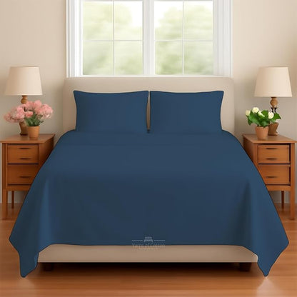 Sleeper Sofa 4 Piece Bed Sheet Set Premium Quality 100% Cotton 500 Thread Count, Smooth & Super Soft Sateen Weave, Extra Soft Bed Sheets, Wrinkle Free, 4 Inch Deep Pocket (Queen, Medium)