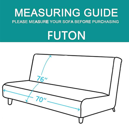 U-NICE HOME Futon Sofa Covers Reversible Sofa Slipcover Armless Cover Furniture Protector Couch Cover Water Resistant (Futon, Grey/Beige)