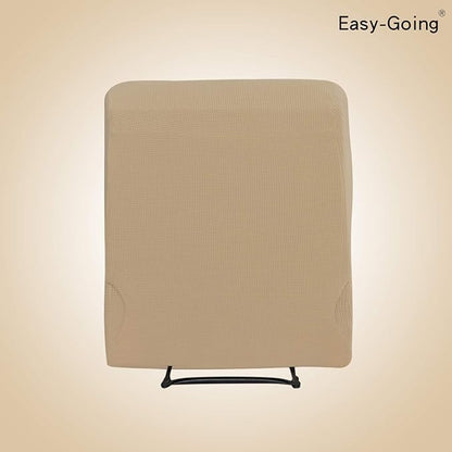 Easy-Going Recliner Stretch Sofa Slipcover Sofa Cover 4-Pieces Furniture Protector Couch Soft with Elastic Bottom,Polyester Spandex Jacquard Fabric Small Checks(Recliner,Sand)