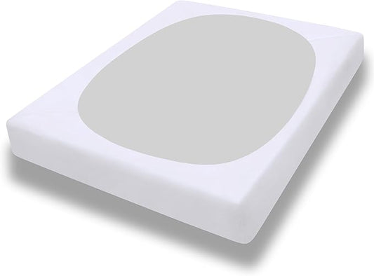 PureFit Stretchy Box Spring Cover Twin - Elastic Fitted Box Spring Wrap Around 4 Sides, Wrinkle & Fading Resistant Fits Twin Size Beds, White