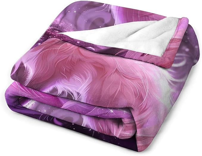 Pink Fox Throw Blanket Fox Blankets Gifts for Couch Sofa Bed Stuff Decor Soft Cozy Lightweight Fleece Flannel Bedding for Lover Men Women Girls Adults 50"x60"