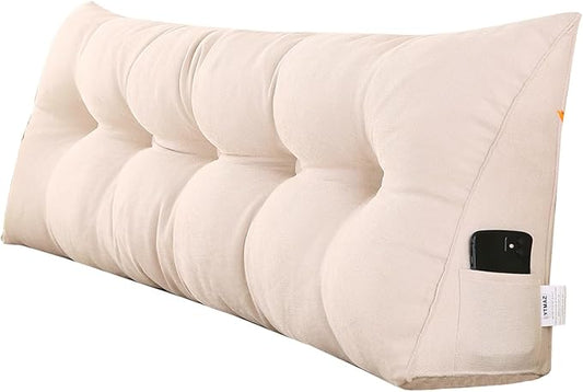 SAMTY Triangular Wedge Pillow headboard California King Size for Couch Large headboard Pillow with Removable Cover Back Rest Pillows for Sitting up in Bed
