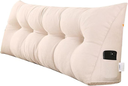 SAMTY Triangular Wedge Pillow headboard Queen Size for Couch Large headboard Pillow with Removable Cover Back Rest Pillows for Sitting up in Bed