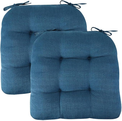 FUNHOME Outdoor Chair Cushions 19 x19 Inch,Water Resistant Tufted Seat Cushions 19",Reversible,Weather Resistant,Rounded Back Wicker Chair Cushion for Patio Garden Furniture(Light Blue)