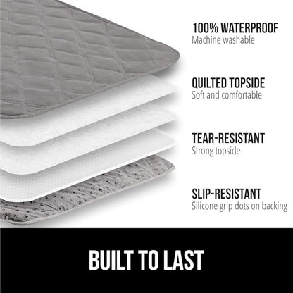 GORILLA GRIP Waterproof Couch Cover for Dogs, Gripped Slip Resistant Backing, Leak Proof Washable Dog Blanket Covers Sofa, Bed, Sectional, Crate, Car, RV Seats, Pet Puppy Essentials, 30x70 Charcoal