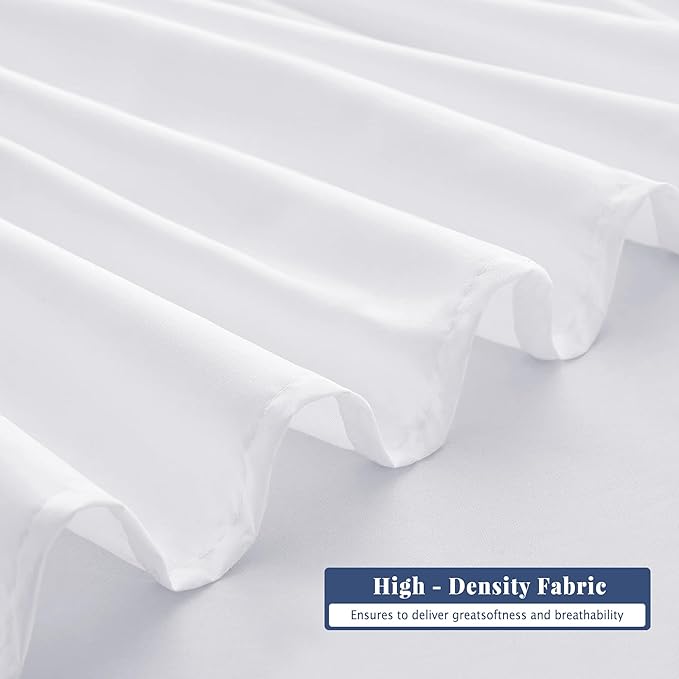 Dorm Bed Skirt Twin XL 30 Inch Drop, 100% Microfiber Extra Long College Dust Ruffle Bedskirt for Adjustable Beds, Elastic Wrap Around Design, White