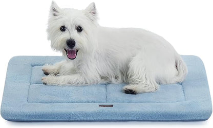 MADE 4 PETS Dog Crate Pad Bed for Small Dogs, Washable & Reversible, Anti-Slip Kennel Mat for Cozy Sleeping, Soft Fluffy Dog Bed for Indoor & Outdoor Use, 24"x18", Blue
