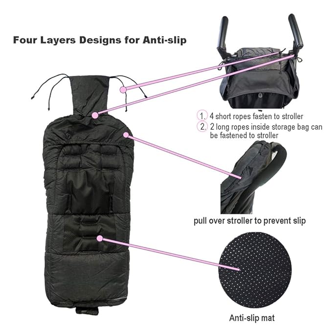 Christmas DIY Play Fun Waterproof Winter Stroller Bunting Bag Toddler,Width Adjustable, Anti-Dirt,Foot Area Open, Hoodie, All Features Needed for Baby Stroller Footmuff
