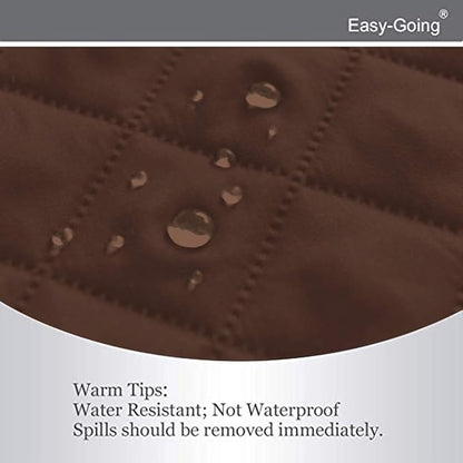 Easy-Going Reversible Loveseat Couch Cover for 2 Cushion Couch Sofa Cover for Dogs Water Resistant Furniture Protector with Foam Sticks Elastic Straps for Pet (Loveseat, Coffee/Ivory)