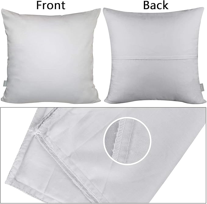 4-Pack 100% Cotton Comfortable Solid Decorative Throw Pillow Case,Thmyo Square Cushion Cover Pillowcase Sublimation Blank Pillow Covers DIY Throw Pillowcase(20x20 inch/ 50x50cm,Light Silver Grey)
