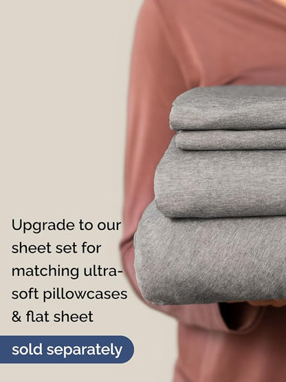 Extra Deep Twin XL Fitted Sheet - Hotel Luxury Single Fitted Sheet Only - Easily Fits 18 inch to 24 inch Mattress - Ultra Soft, Wrinkle Free w/Extra Deep Pockets - Breathable & Comfy - Heathered Grey