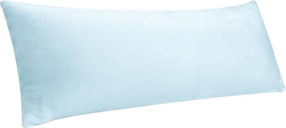 BEDELITE Body Pillow Cover with Zipper Closure, Super Soft and Cozy Fuzzy Fleece Pillowcase 20 x 54 Inches, Luxury Fluffy Plush Long Body Pillow Pillowcase for All Seasons(Blue)