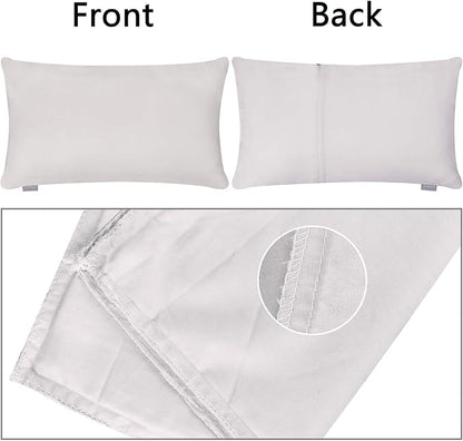 Thmyo 4-Pack 100% Cotton Lumbar Comfortable Solid Decorative Throw Pillow Case Rectangle Cushion Cover Sublimation Blank Pillow Covers DIY Throw Pillowcase(12x20inch/30x50cm,Light Silver Grey)
