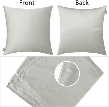 4-Pack 100% Cotton Comfortable Solid Decorative Throw Pillow Case,Thmyo Square Cushion Cover Pillowcase Sublimation Blank Pillow Covers DIY Throw Pillowcase for Sofa Bedroom(16x16 inch/ 40x40cm,Grey)