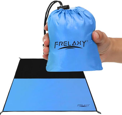 Frelaxy Pocket Picnic Blanket, Waterproof Sandproof Beach Mat, Compact Camping Tarp for Festivals, Hiking, Travel, Outdoor Recreation