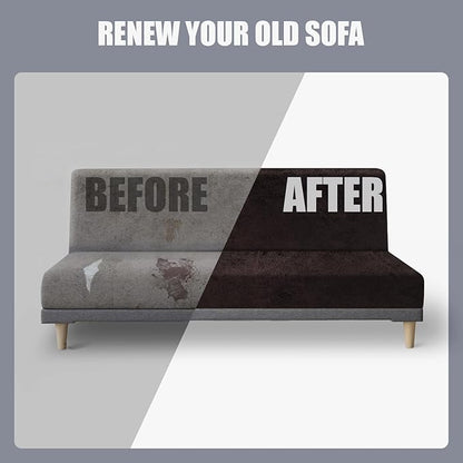 molasofa Leather Like Stretch Futon Slipcover Armless Futon Bed Sofa Cover Furniture Protector with Elastic Bottom, Soft and Washable Futon Cover for Sofa Bed Stay in Place（Medium，Chocolate）
