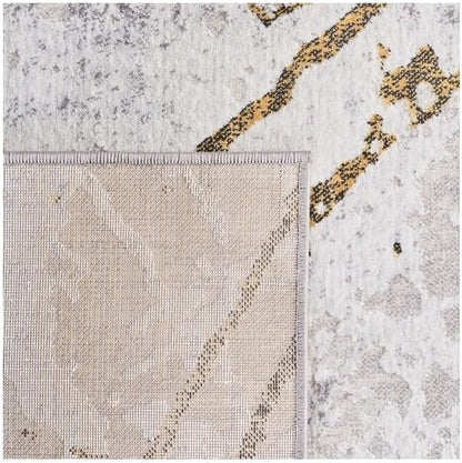 SAFAVIEH Amelia Collection Accent Rug - 2' x 4', Grey & Gold, Modern Abstract Design, Non-Shedding & Easy Care, Ideal for High Traffic Areas in Entryway, Living Room, Bedroom (ALA293G)