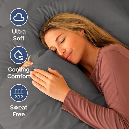 Cot Sheet Set 33” x 75” – 4 Piece Cot Size Twin Mattress Sheets – Ideal for Camper Bunk, RVs, Bunks, Day Care, Camping & Guest Beds - Fits 6” to 10” Mattress - Comdy, Breathable & Cooling - Dark Grey