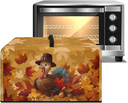 Microwave Oven Dust Cover, Thanksgiving Turkey Waterproof Polyester Dust Cover for Microwave Oven for Most Standard Microwaves Easy to Clean