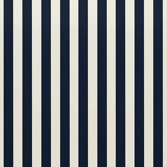 RSH DECOR: Square Throw Pillows Set of 4 | 17” x 17” | All-Weather Spun Fabric | Water and Fade-Resistant | Outdoor Accent Pillows for Patio Furniture | Navy Blue & White Stripe - Made in USA