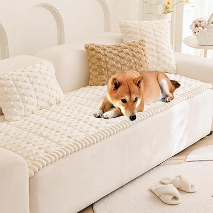 Plush Pet Sofa Covers for Dogs Washable Couch Protector for Cushion, Dog Friendly Furniture Covers Protector