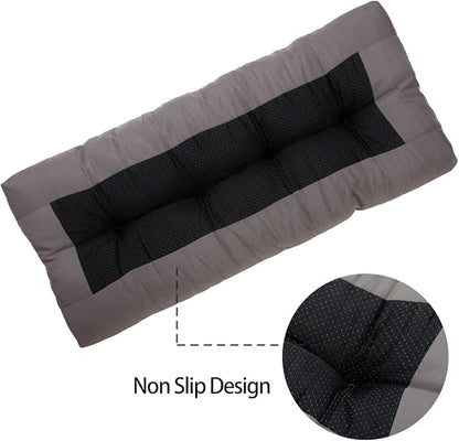 FUNHOME Outdoor Bench Cushion 48 x18 inch with Non-Slip Grips,Water Resistant Porch Swing Cushion,Bench Pillow Pads,Tufted Cushions for Patio Garden Furniture,48" Seat Cushions(Granny Gray)