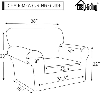 Easy-Going Sofa Slipcover Chair Cover Waterproof Couch Cover Washable Sofa Cover Non-Slip Fabric Furniture Protector with Pocket for Pets Covers Pets Kids Children Dog Cat (Chair, Light Blue)