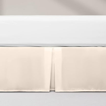SONIVE King Bed Skirt,15" Drop Pleated Dust Ruffle,Classic Tailored Easy Fit Brushed Microfiber Skirts Hotel Quality Shrinkage & Fade Resistant Beige,78in.×80in