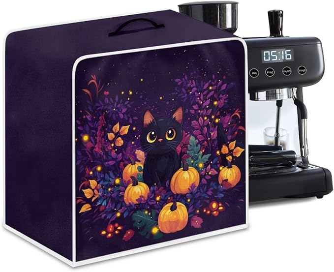 Halloween Coffee Maker Cover Black Cat Coffee Machine Protector Dustproof Waterproof Appliance Covers