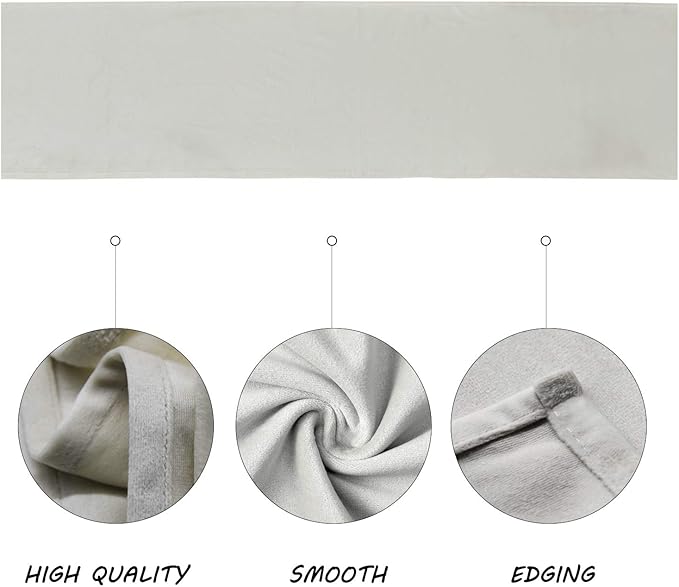 BALCONY & FALCON Velvet Table Runner 14"x71" Ivory Luxury Machine Washable Farmhouse Vintage Runner for Table Dining, Party, Wedding, Birthday, Easter, Thanksgiving & Christmas & Home Décor