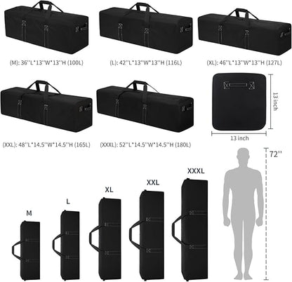 42 Inch Large Duffle Bag for Travel - 116L Extra Large Heavy Duty Duffel Bag with 2 Sides Handles, Sport Equipment Storage Bag for Camping-Black