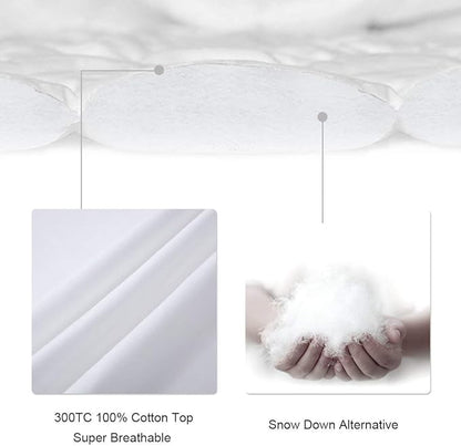 LEISURE TOWN California King Mattress Pad Fitted Quilted Cotton Mattress Cover Cooling Soft Pillow Top Mattress Topper Down Alternative Filling Mattress Protector with 8-21 Deep Pocket (72x84 Grey)