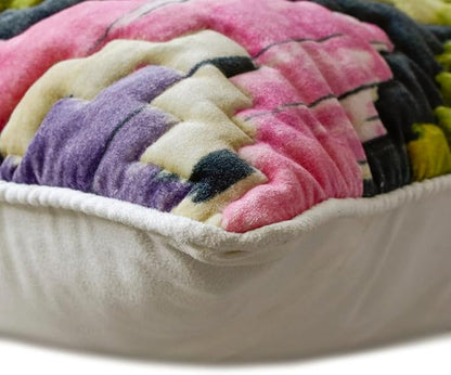 The HomeCentric King/Queen/Twin Pink & Purple Decorative King 90"x18" Bed Runner with Two Pillow Cover, Chevron, Quilted Bed Scarf on Velvet Fabric - Artful Chevron