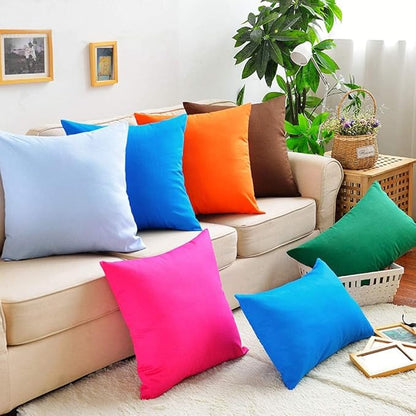 4-Pack 100% Cotton Comfortable Solid Decorative Throw Pillow Case,Thmyo Square Cushion Cover Pillowcase Sublimation Blank Pillow Covers DIY Throw Pillowcase for Sofa Bedroom(16x16 inch/ 40x40cm,Blue)