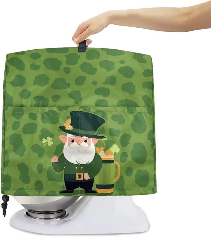 St. Patrick's Day Stand Mixer Covers Kitchen Appliance Dust Covers Protective Compatible with 6-8 Quart Kitchen Aid Stand Mixer Cartoon Gnome Mixer Cover