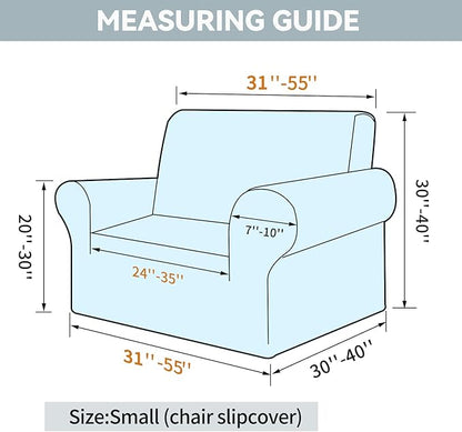 LURKA Stretch Chair Sofa Slipcovers 1 Piece Couch Covers for Sofa Furniture Protector Full Sofa Covers with Elastic Bottom for Kids and Dog (Small, Navy)
