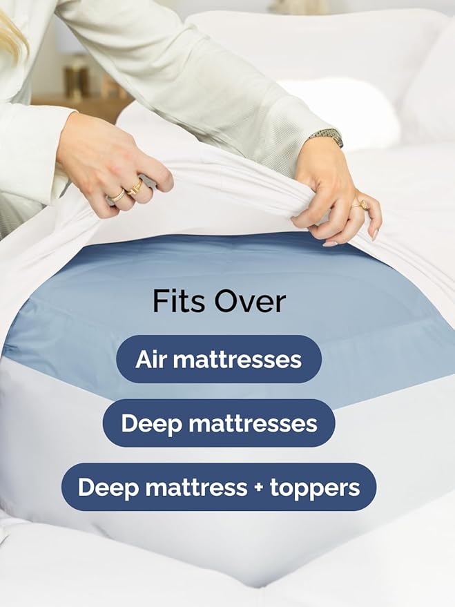 Extra Deep Full Sheet Set - 6 Piece Breathable and Cooling Sheets - Hotel Luxury Bed Sheets Set - Easy Fit - Soft, Wrinkle Free and Comfy Sheets Set - Antique White Sheet Set with Extra Deep Pockets