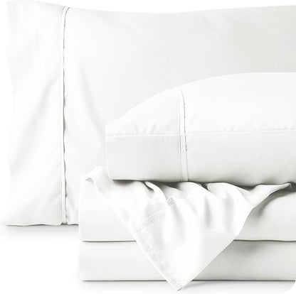 Bare Home King Sheet Set - Luxury 1800 Ultra-Soft Microfiber King Bed Sheets - Double Brushed - Deep Pockets - Easy Fit - 4 Piece Set - Bedding Sheets & Pillowcases (King, Cream)