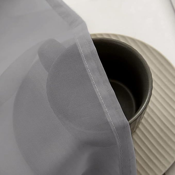 MIULEE 2 Panels Kitchen Tiers Half Window Sheer Curtains Rod Pocket Voile Drapes for Kitchen Bathroom Small Windows 29 by 36 Inch Charcoal Grey