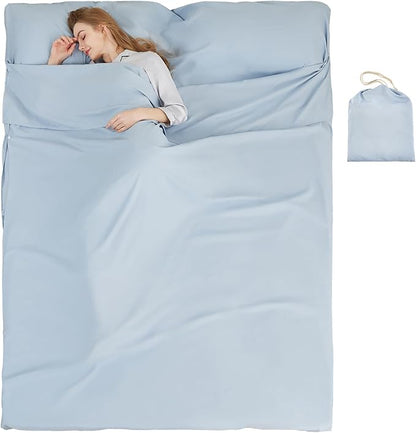 Sleeping Bag Liner Camping Adult Sleep Sack Lightweight Travel Sheet for Hotel Bed Compact Ultralight Essential Cleaning Supplies Kit Travel Bedding Set for Backpacking