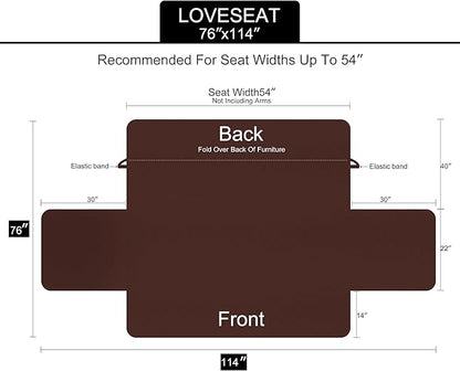 U-NICE HOME Loveseat Sofa Cover Reversible Couch Cover for Dogs with Elastic Straps Water Resistant Furniture Protector for Pets Couch Cover for 2 Cushion Couch (Loveseat, Greyish Green/Taupe)