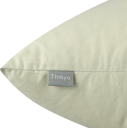 Thmyo 4-Pack 100% Cotton Christmas/Halloween Lumbar Comfortable Solid Decorative Throw Pillow Case Rectangle Cushion Cover Pillowcase Blank Pillow Covers DIY Throw Pillowcase(12x20inch/30x50cm,Beige)