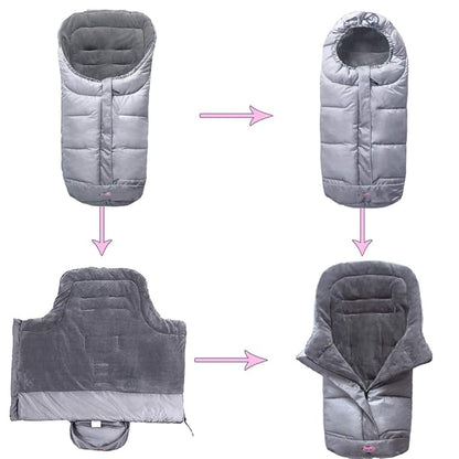funlife Anti-Kick Winter Water Proof Cozy Warmer Baby Footmuff Fits for Most of Strollers, Jogger, Reversible from Blanket to Sleeping Bag, Strap Position Adjustable,Safe and Practical Featurs