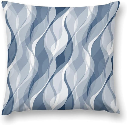 Light Blue Throw Pillow Covers Modern Abstract Blue and Grey Striped Decorations for Bedroom Living Room Farmhouse Sofa Pillows Bed Couch 22x22 Inch