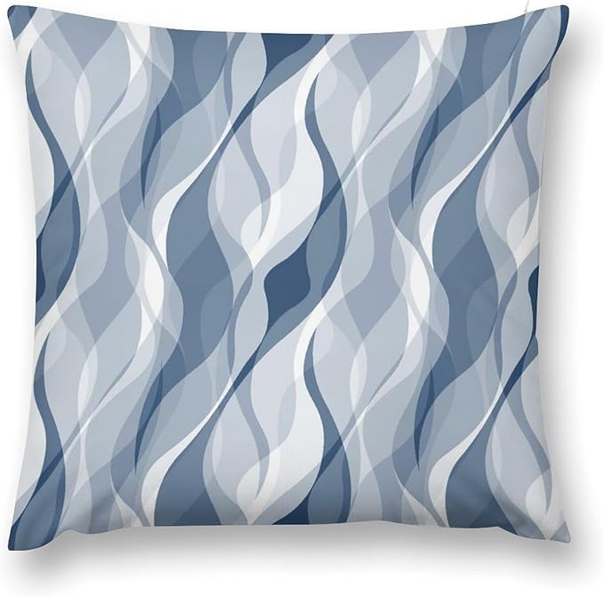 Light Blue Throw Pillow Covers Modern Abstract Blue and Grey Striped Decorations for Bedroom Living Room Farmhouse Sofa Pillows Bed Couch 12x12 Inch