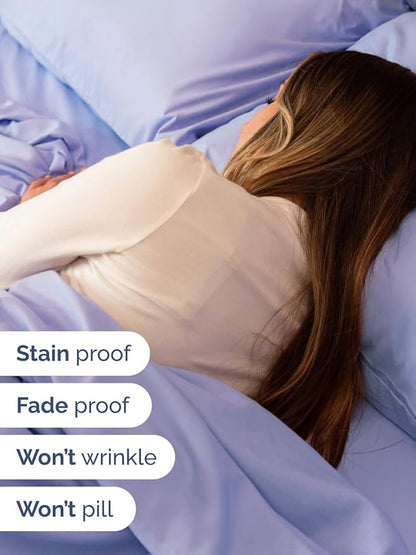 Extra Deep Pocket Twin XL Sheets - 3 Piece Breathable & Cooling Bed Sheets - Hotel Luxury Bed Sheet Set - Soft, Wrinkle Free & Comfy - Easily Fits Extra Deep Mattresses - Deep Pocket Lavender Sheets