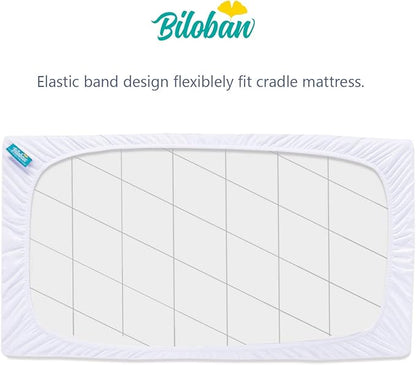 Cradle Bassinet Mattress Pad Cover for 36" × 18" Standard Cradle Mattress, Ultra Soft Microfiber Surface and Extra Waterproof Layer, Washer & Dryer Friendly